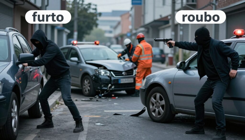 diferença roubo furto
